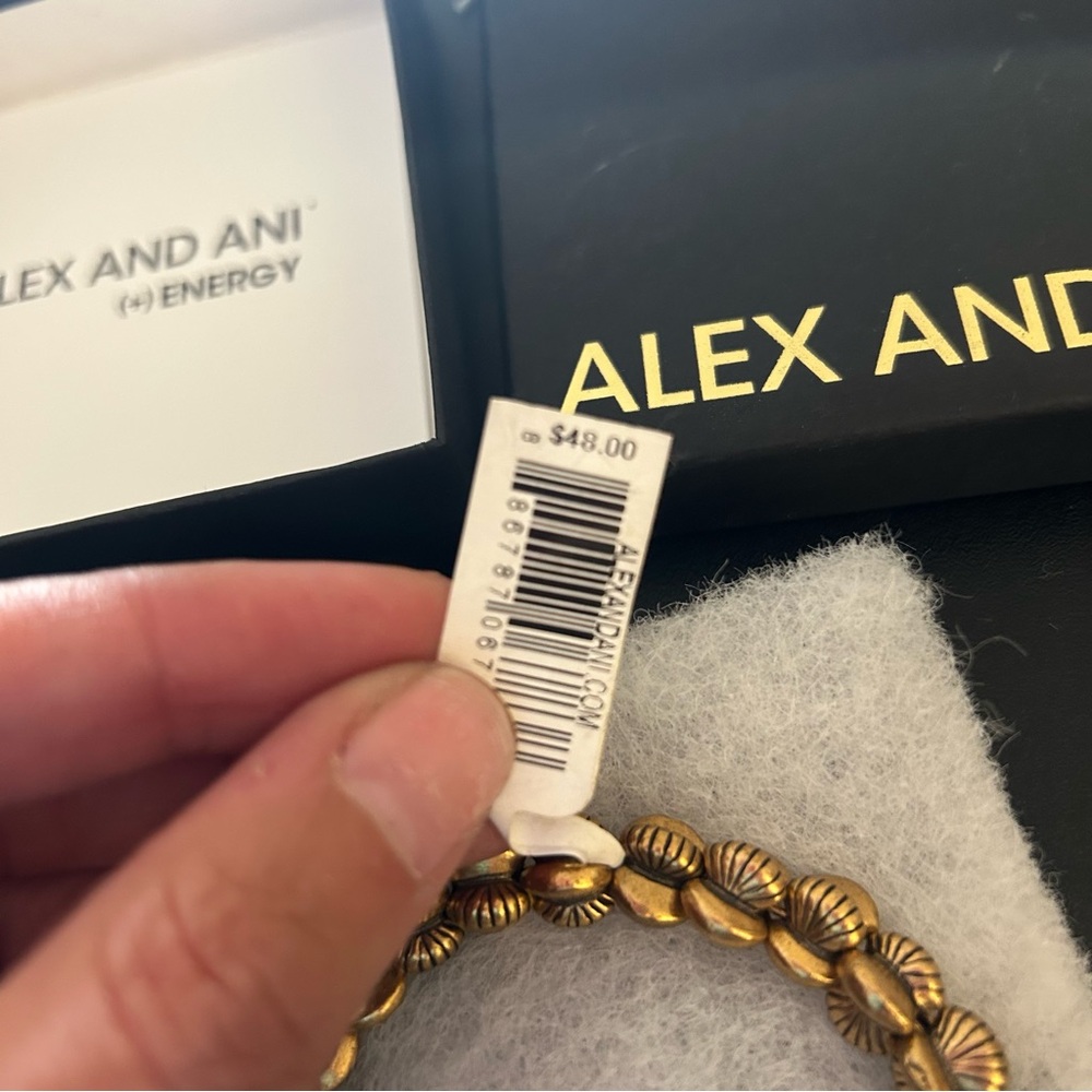 Alex and Ani Gold Shell Beaded Stacked Wrap Bracelet Energy NEW NWT - Picture 2 of 4